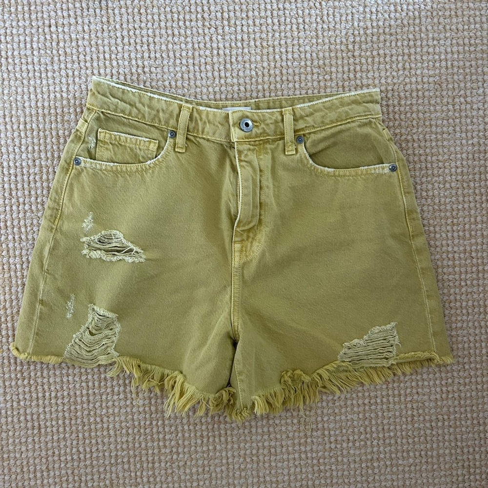 Jonathan Simkhai Green Distressed Denim Woman Shorts - worn once